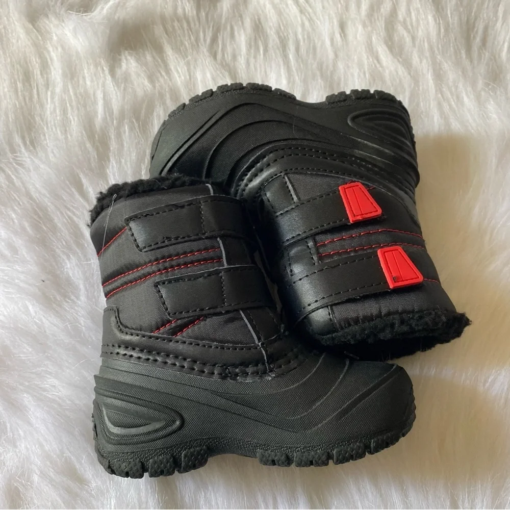 Wonder Nation Boots Boys Size 6 Black Velcro Latch New With Tags‎ -5 F